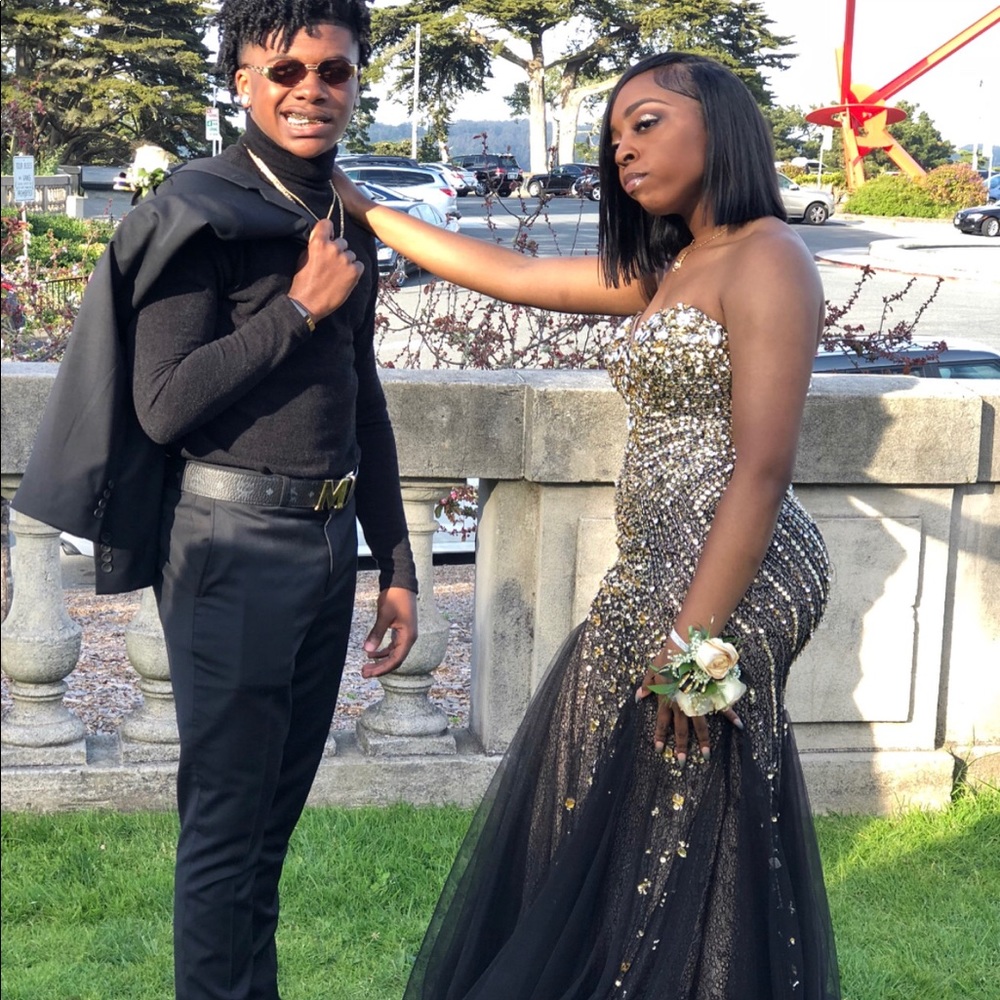 Jovani black and gold Prom dress